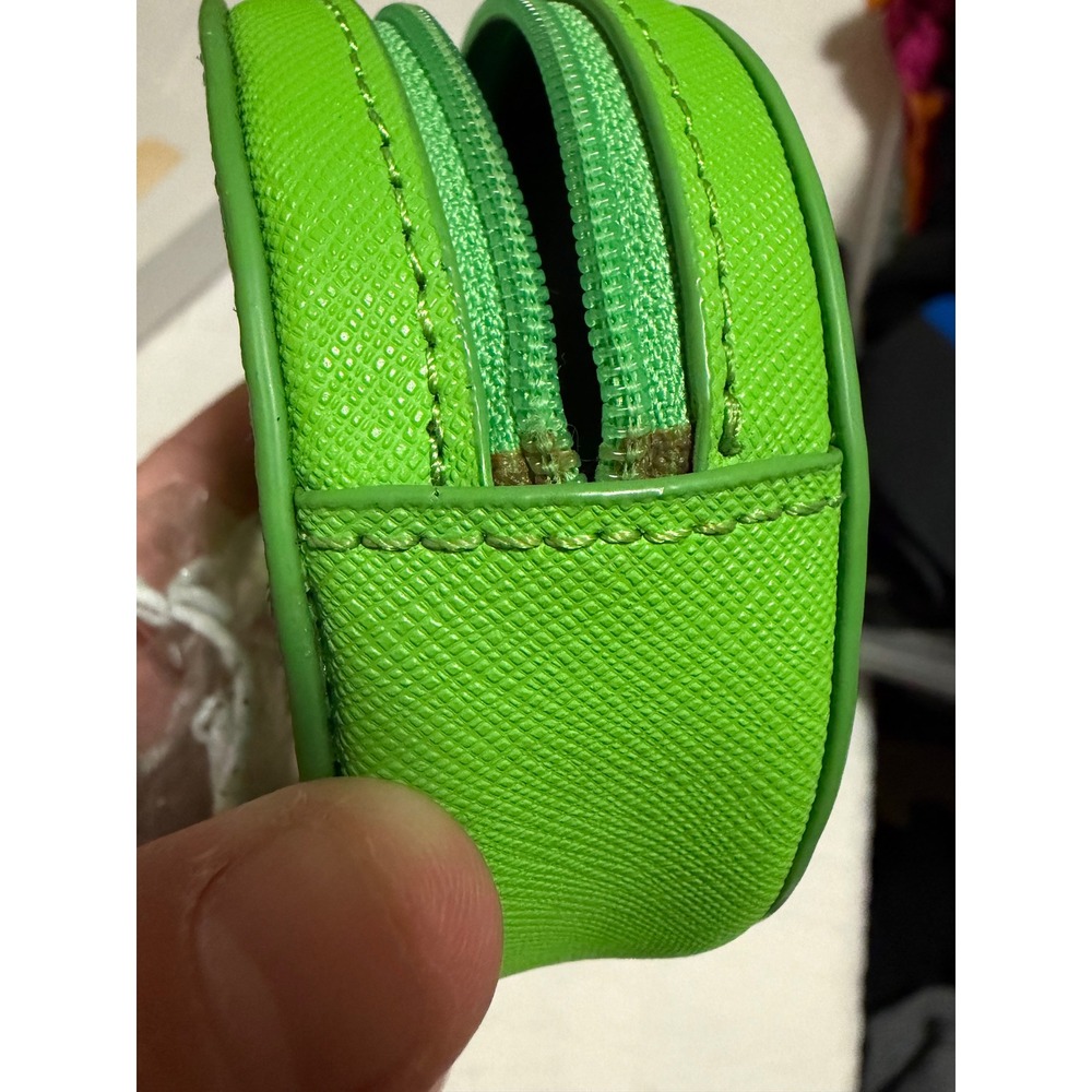 Kate Spade New York Watermelon Coin Purse Saffiano Leather Round Zip Pouch Green - Picture 6 of 7